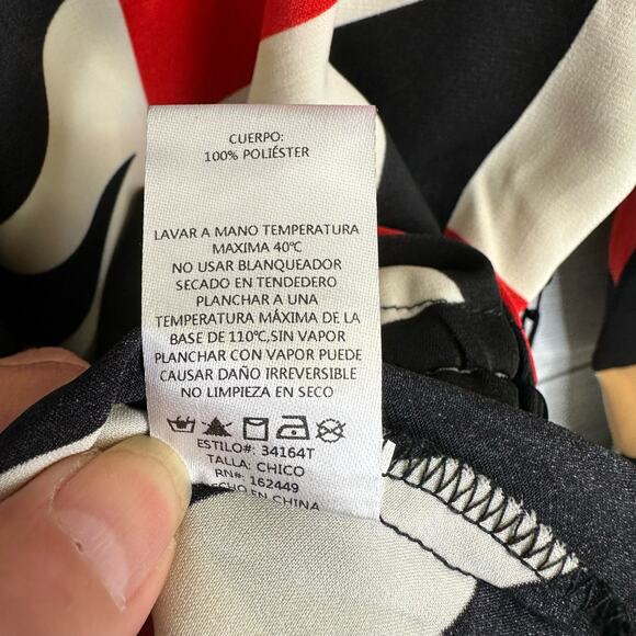 Milk and Honey Womens size Small Abstract Print Red Black Blouse 34164T NEW - Picture 10 of 11